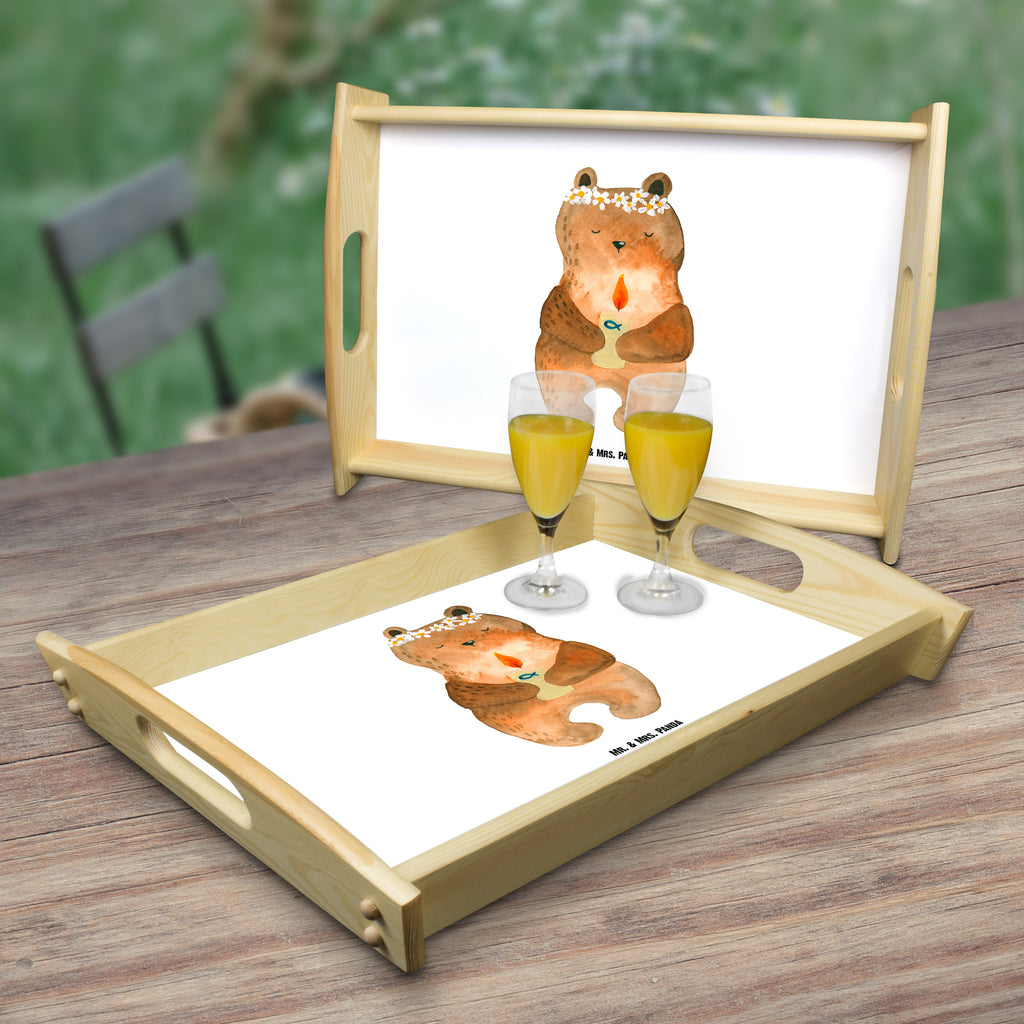 Serviertablett Kommunion-Bär Kommunion, Gottes Segen, Taufkerze, katholisch Tablett, Holztablett, Küchentablett, Dekotablett, Frühstückstablett  Bär, Teddy, Teddybär