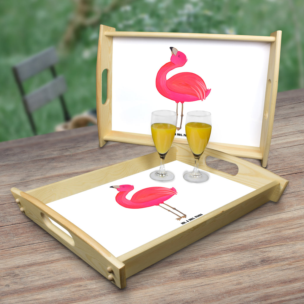 Serviertablett Flamingo stolz Flamingo, stolz, Freude, Selbstliebe, Selbstakzeptanz, Freundin, beste Freundin, Tochter, Mama, Schwester, Tablett, Holztablett, Küchentablett, Dekotablett, Frühstückstablett  Flamingo