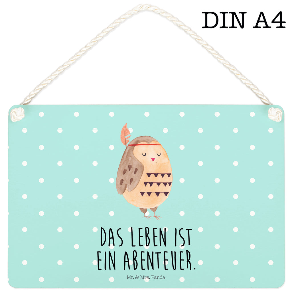 Deko Schild Eule Federschmuck Eule, Eule Deko, Owl, Das Leben ist ein Abenteuer, Reisespruch, Federschmuck, Dekoration  Schild, Türschild, Holzschild, Wandschild, Wanddeko  Eule