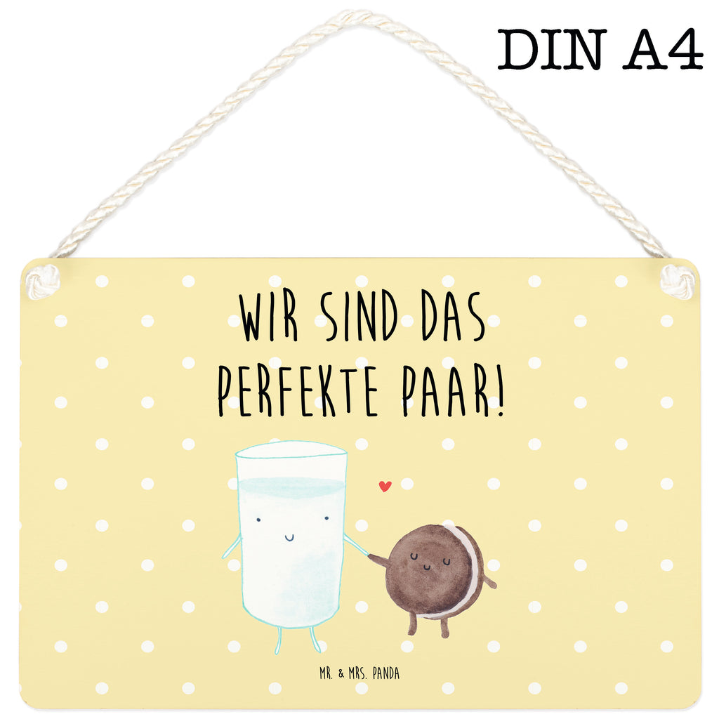 Deko Schild Milch & Keks Milk, Cookie, Milch, Keks, Kekse, Kaffee, Einladung Frühstück, Motiv süß, romantisch, perfektes Paar,  Schild, Türschild, Holzschild, Wandschild, Wanddeko  süße Tiermotive, gute Laune, lustige Sprüche, Tiere