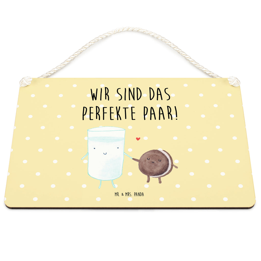 Deko Schild Milch & Keks Milk, Cookie, Milch, Keks, Kekse, Kaffee, Einladung Frühstück, Motiv süß, romantisch, perfektes Paar,  Schild, Türschild, Holzschild, Wandschild, Wanddeko  süße Tiermotive, gute Laune, lustige Sprüche, Tiere