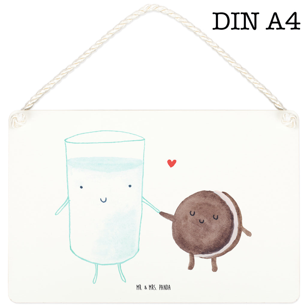 Deko Schild Milch & Keks Milk, Cookie, Milch, Keks, Kekse, Kaffee, Einladung Frühstück, Motiv süß, romantisch, perfektes Paar,  Schild, Türschild, Holzschild, Wandschild, Wanddeko  süße Tiermotive, gute Laune, lustige Sprüche, Tiere