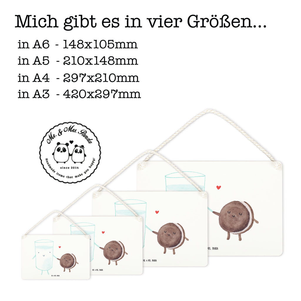 Deko Schild Milch & Keks Milk, Cookie, Milch, Keks, Kekse, Kaffee, Einladung Frühstück, Motiv süß, romantisch, perfektes Paar,  Schild, Türschild, Holzschild, Wandschild, Wanddeko  süße Tiermotive, gute Laune, lustige Sprüche, Tiere