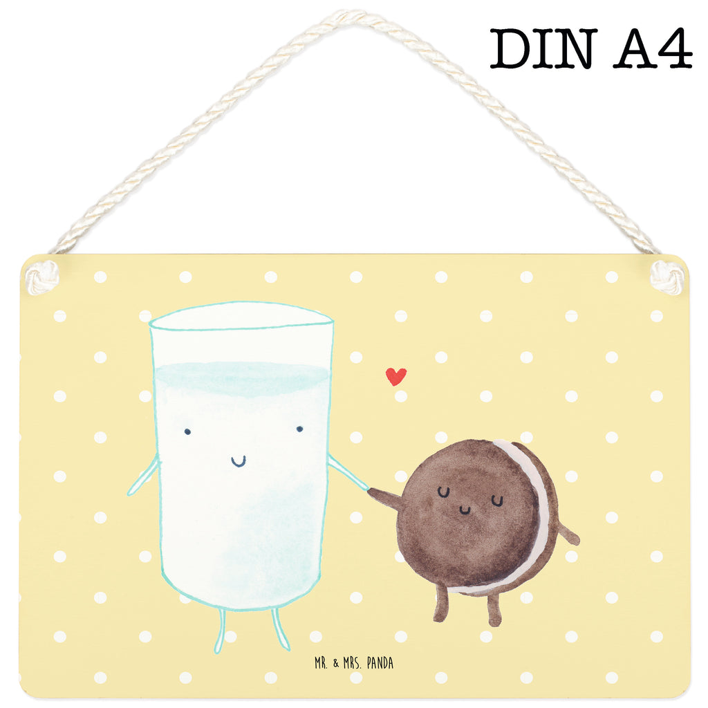 Deko Schild Milch & Keks Milk, Cookie, Milch, Keks, Kekse, Kaffee, Einladung Frühstück, Motiv süß, romantisch, perfektes Paar,  Schild, Türschild, Holzschild, Wandschild, Wanddeko  süße Tiermotive, gute Laune, lustige Sprüche, Tiere
