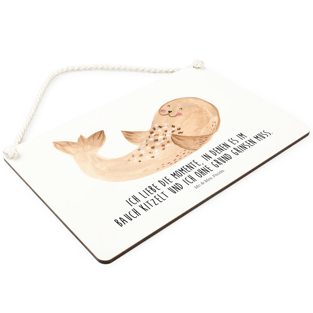 Deko Schild Robbe liegend Robbe, Robben, Seehund, Strand, Meerestier, Ostsee, Nordsee, Lachen, Freude Schild, Türschild, Holzschild, Wandschild, Wanddeko  süße Tiermotive, gute Laune, lustige Sprüche, Tiere