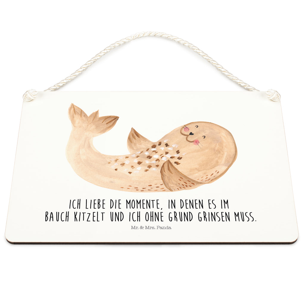 Deko Schild Robbe liegend Robbe, Robben, Seehund, Strand, Meerestier, Ostsee, Nordsee, Lachen, Freude Schild, Türschild, Holzschild, Wandschild, Wanddeko  süße Tiermotive, gute Laune, lustige Sprüche, Tiere