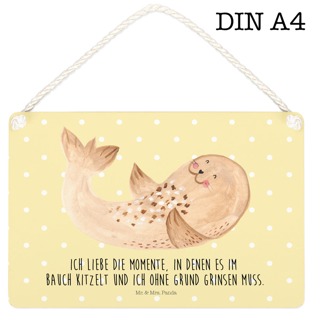 Deko Schild Robbe liegend Robbe, Robben, Seehund, Strand, Meerestier, Ostsee, Nordsee, Lachen, Freude Schild, Türschild, Holzschild, Wandschild, Wanddeko  süße Tiermotive, gute Laune, lustige Sprüche, Tiere