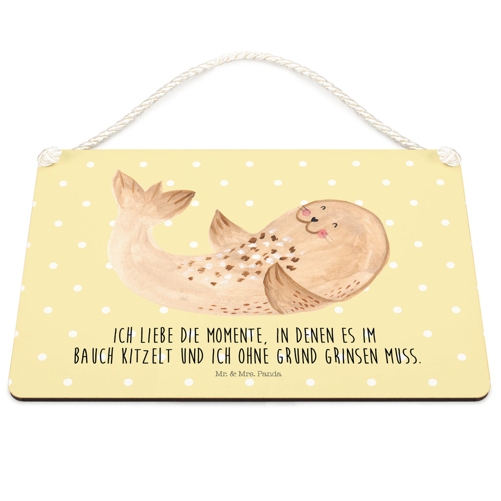 Deko Schild Robbe liegend Robbe, Robben, Seehund, Strand, Meerestier, Ostsee, Nordsee, Lachen, Freude Schild, Türschild, Holzschild, Wandschild, Wanddeko  süße Tiermotive, gute Laune, lustige Sprüche, Tiere