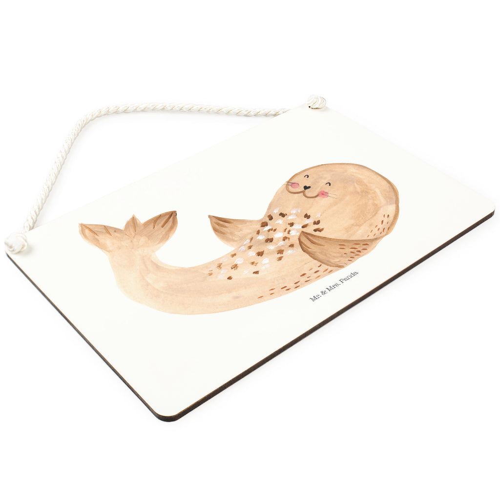 Deko Schild Robbe liegend Robbe, Robben, Seehund, Strand, Meerestier, Ostsee, Nordsee, Lachen, Freude Schild, Türschild, Holzschild, Wandschild, Wanddeko  süße Tiermotive, gute Laune, lustige Sprüche, Tiere
