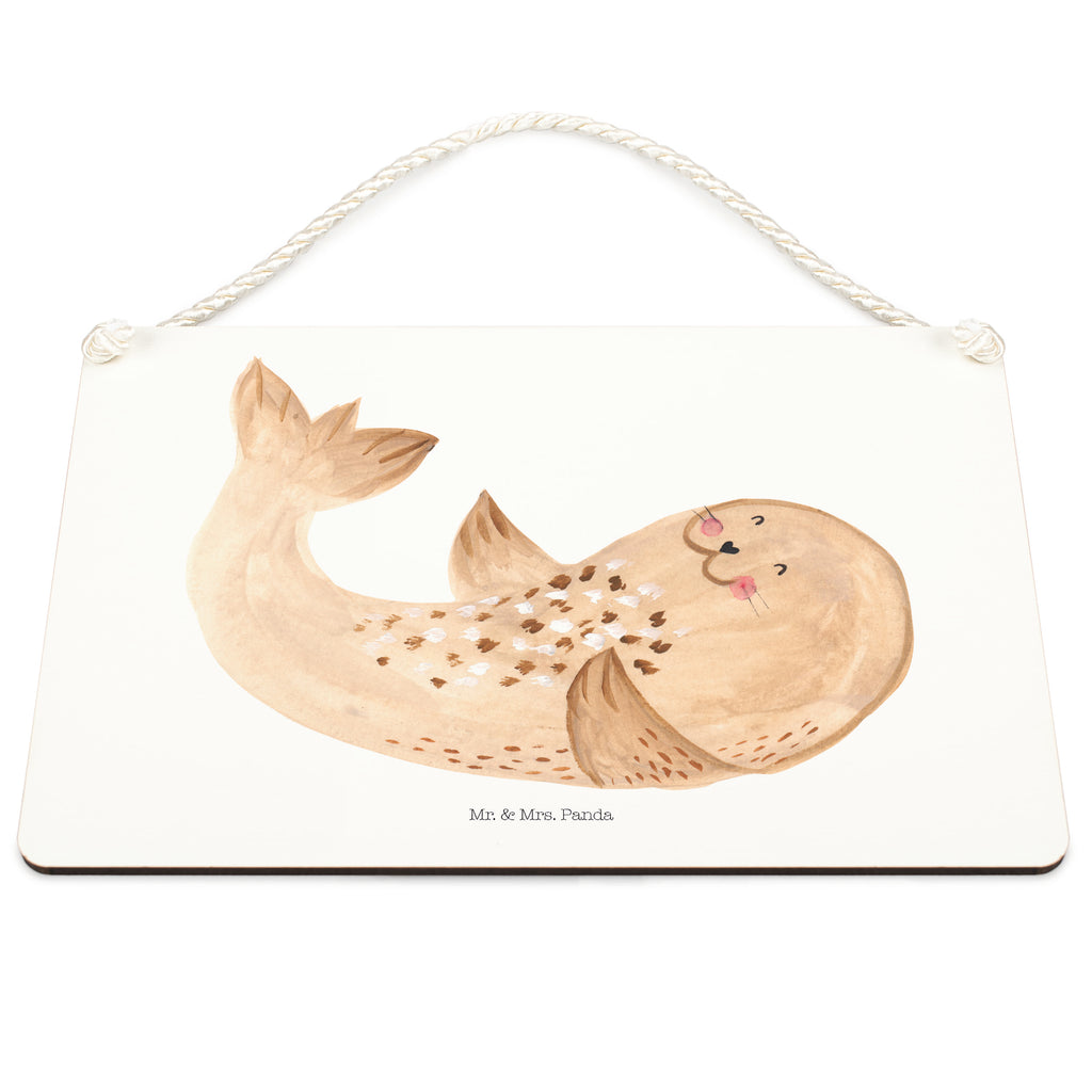 Deko Schild Robbe liegend Robbe, Robben, Seehund, Strand, Meerestier, Ostsee, Nordsee, Lachen, Freude Schild, Türschild, Holzschild, Wandschild, Wanddeko  süße Tiermotive, gute Laune, lustige Sprüche, Tiere
