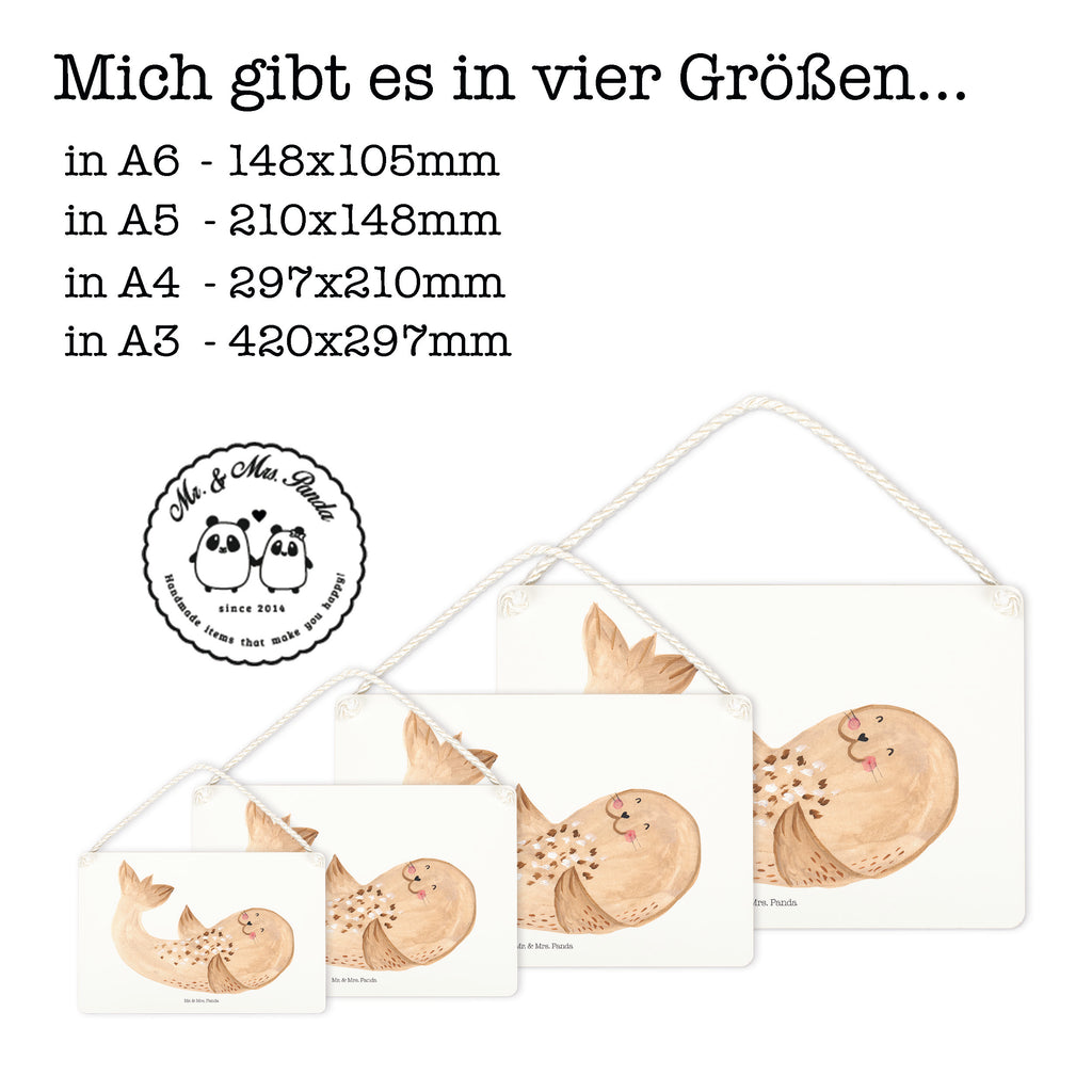 Deko Schild Robbe liegend Robbe, Robben, Seehund, Strand, Meerestier, Ostsee, Nordsee, Lachen, Freude Schild, Türschild, Holzschild, Wandschild, Wanddeko  süße Tiermotive, gute Laune, lustige Sprüche, Tiere