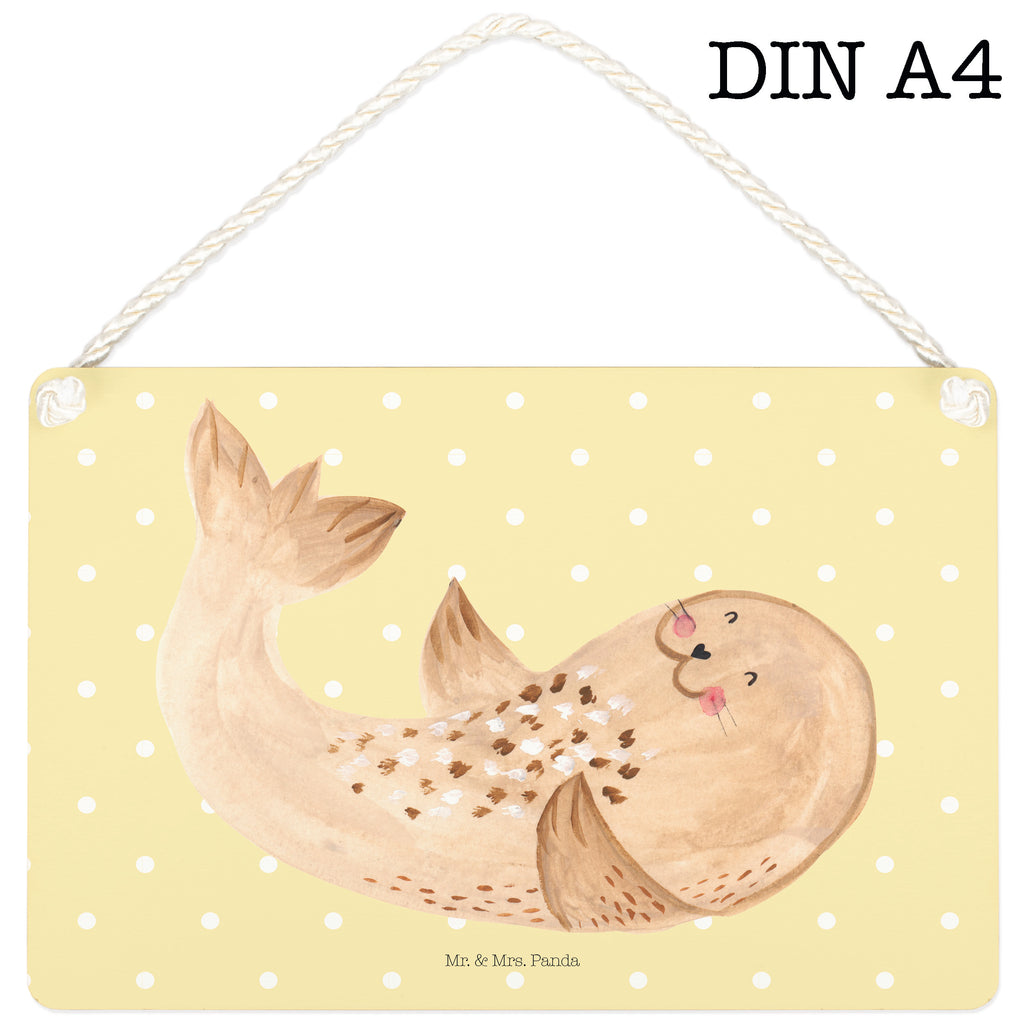 Deko Schild Robbe liegend Robbe, Robben, Seehund, Strand, Meerestier, Ostsee, Nordsee, Lachen, Freude Schild, Türschild, Holzschild, Wandschild, Wanddeko  süße Tiermotive, gute Laune, lustige Sprüche, Tiere