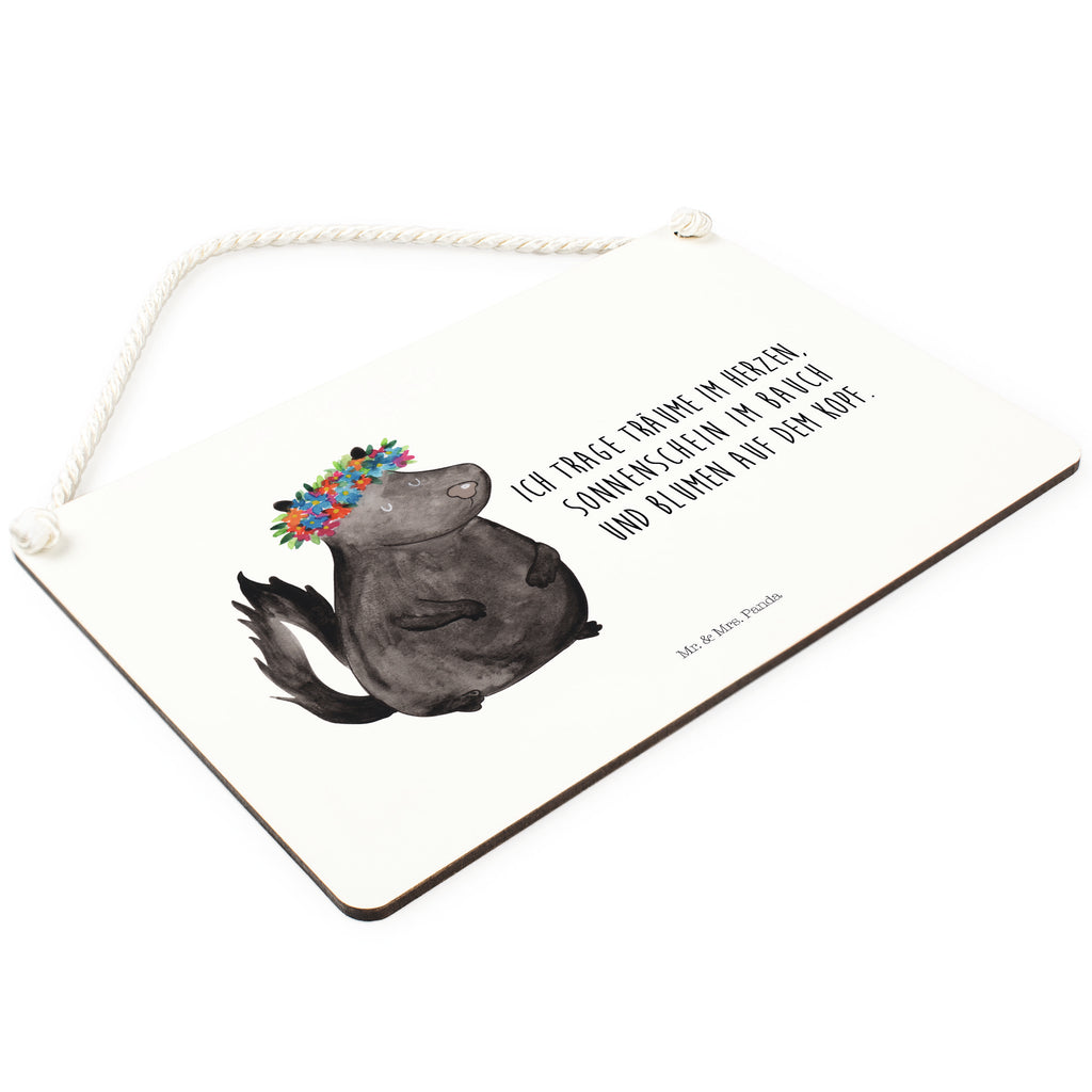 Deko Schild Stinktier Blumenmaedchen Stinktier, Skunk, Wildtier, Raubtier, Stinker, Stinki, Yoga, Namaste, Lebe, Liebe, Lache Schild, Türschild, Holzschild, Wandschild, Wanddeko  Stinktier, Skunk