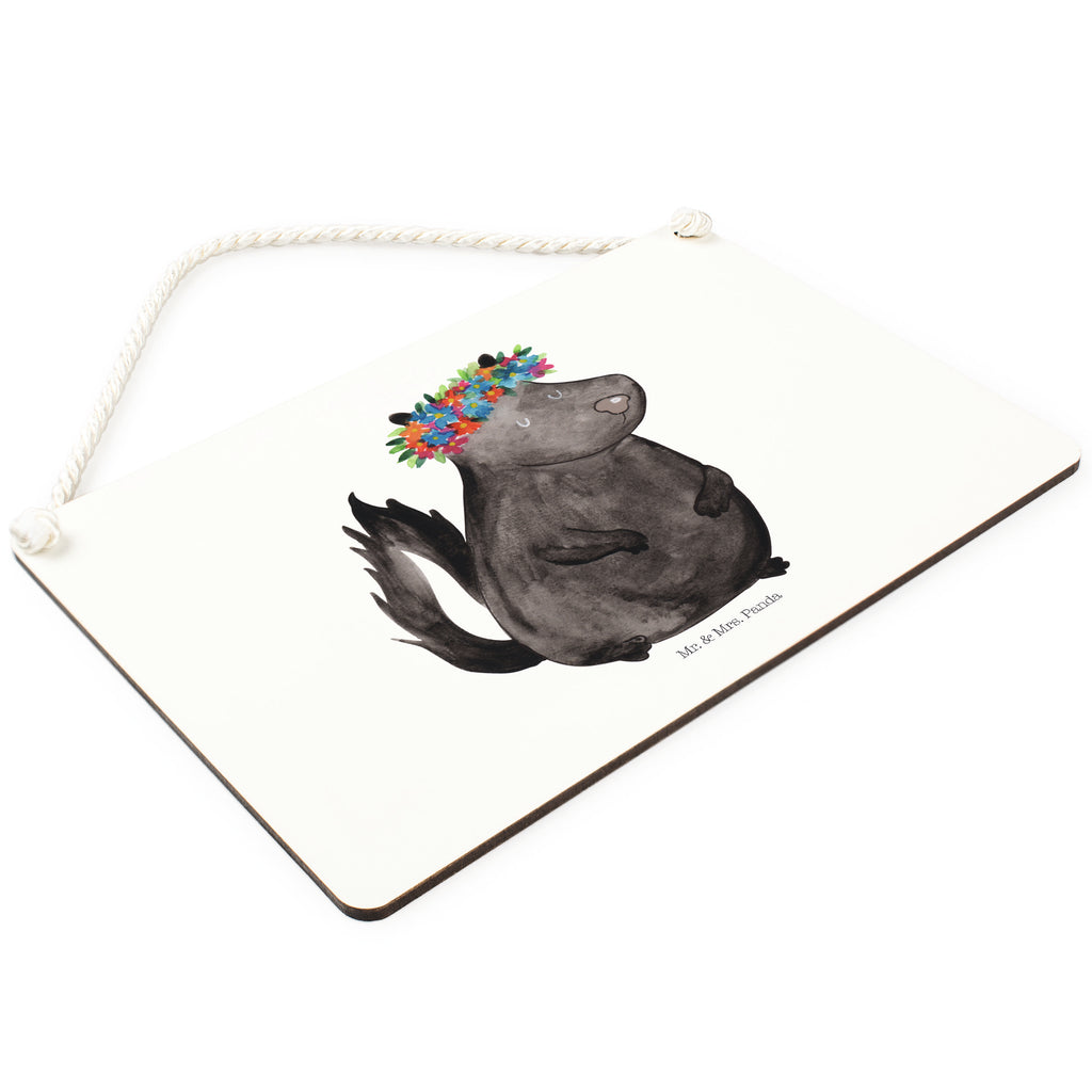 Deko Schild Stinktier Blumenmaedchen Stinktier, Skunk, Wildtier, Raubtier, Stinker, Stinki, Yoga, Namaste, Lebe, Liebe, Lache Schild, Türschild, Holzschild, Wandschild, Wanddeko  Stinktier, Skunk