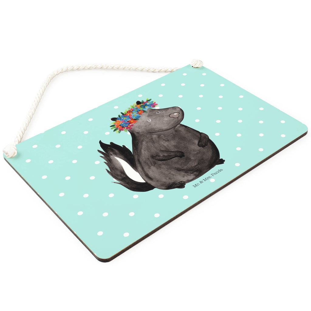 Deko Schild Stinktier Blumenmaedchen Stinktier, Skunk, Wildtier, Raubtier, Stinker, Stinki, Yoga, Namaste, Lebe, Liebe, Lache Schild, Türschild, Holzschild, Wandschild, Wanddeko  Stinktier, Skunk
