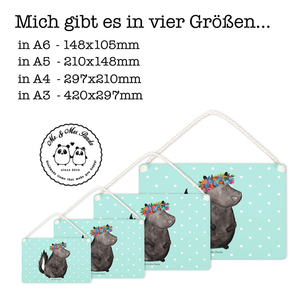 Deko Schild Stinktier Blumenmaedchen Stinktier, Skunk, Wildtier, Raubtier, Stinker, Stinki, Yoga, Namaste, Lebe, Liebe, Lache Schild, Türschild, Holzschild, Wandschild, Wanddeko  Stinktier, Skunk