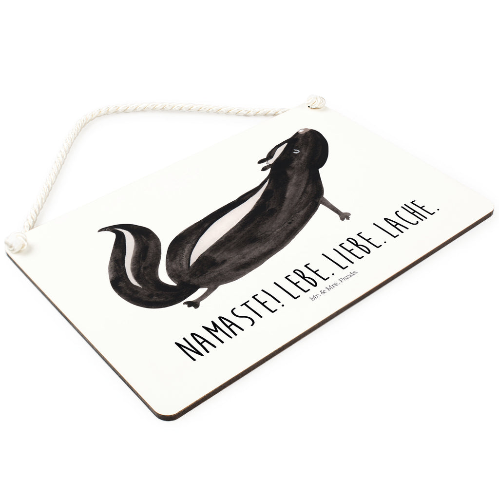 Deko Schild Stinktier Yoga Stinktier, Skunk, Wildtier, Raubtier, Stinker, Stinki, Yoga, Namaste, Lebe, Liebe, Lache Schild, Türschild, Holzschild, Wandschild, Wanddeko  Stinktier, Skunk