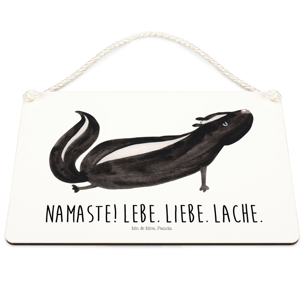 Deko Schild Stinktier Yoga Stinktier, Skunk, Wildtier, Raubtier, Stinker, Stinki, Yoga, Namaste, Lebe, Liebe, Lache Schild, Türschild, Holzschild, Wandschild, Wanddeko  Stinktier, Skunk