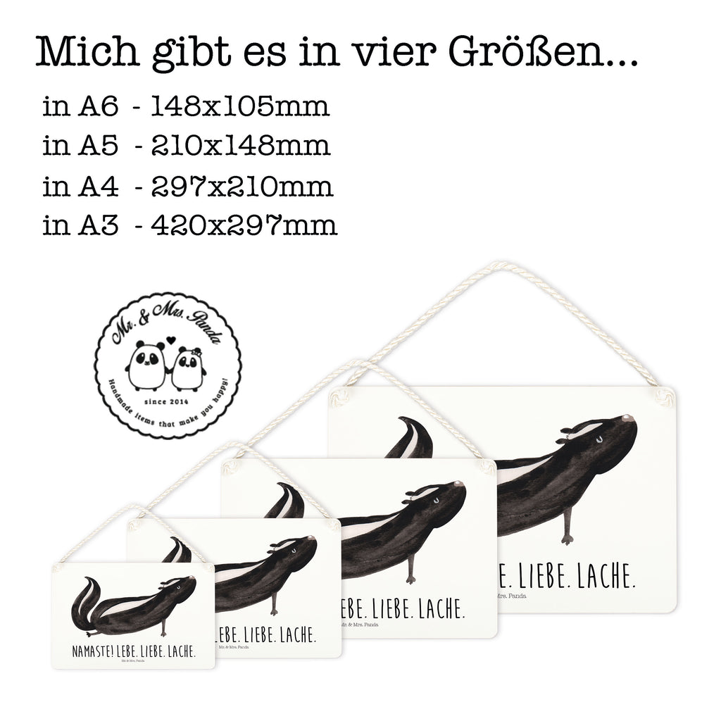 Deko Schild Stinktier Yoga Stinktier, Skunk, Wildtier, Raubtier, Stinker, Stinki, Yoga, Namaste, Lebe, Liebe, Lache Schild, Türschild, Holzschild, Wandschild, Wanddeko  Stinktier, Skunk