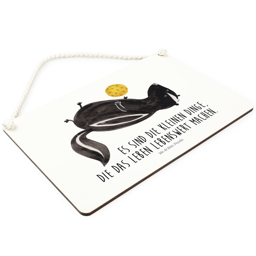 Deko Schild Stinktier Ball Stinktier, Skunk, Wildtier, Raubtier, Stinker, Stinki, verspielt, Weisheit,  Schild, Türschild, Holzschild, Wandschild, Wanddeko  Stinktier, Skunk