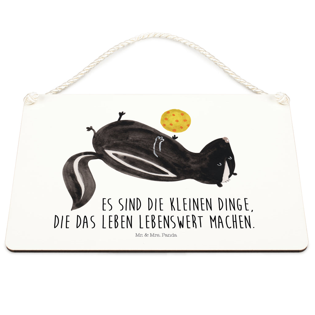 Deko Schild Stinktier Ball Stinktier, Skunk, Wildtier, Raubtier, Stinker, Stinki, verspielt, Weisheit,  Schild, Türschild, Holzschild, Wandschild, Wanddeko  Stinktier, Skunk