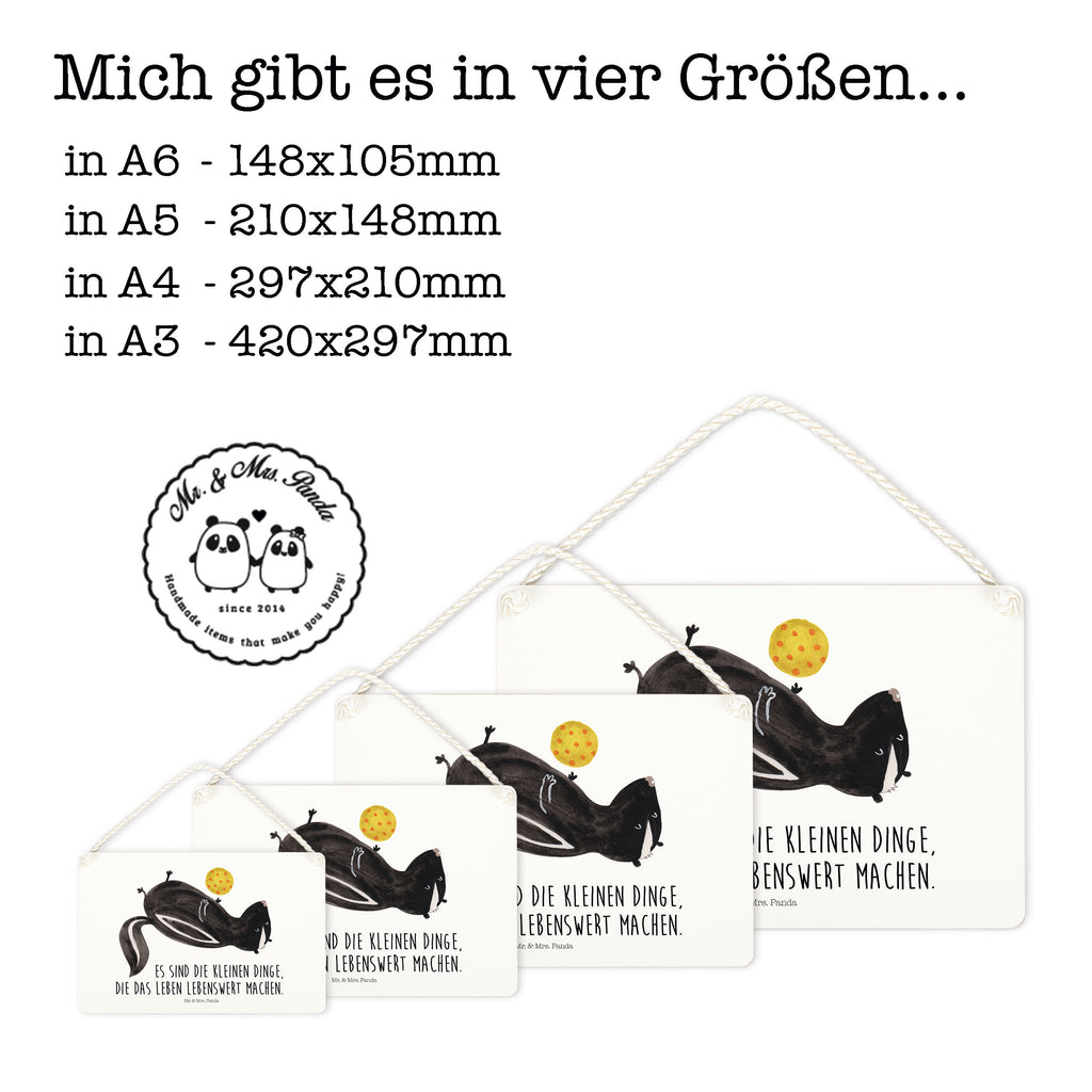 Deko Schild Stinktier Ball Stinktier, Skunk, Wildtier, Raubtier, Stinker, Stinki, verspielt, Weisheit,  Schild, Türschild, Holzschild, Wandschild, Wanddeko  Stinktier, Skunk