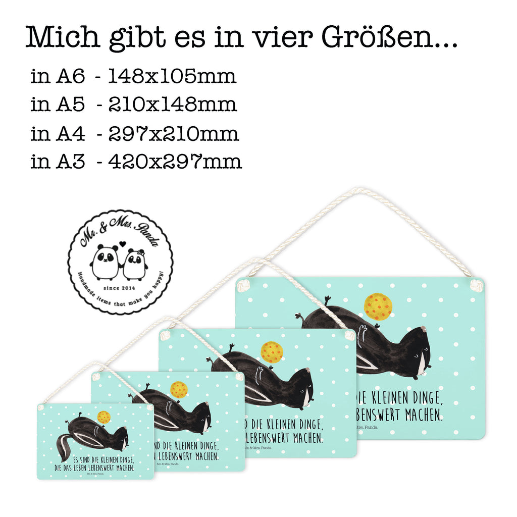 Deko Schild Stinktier Ball Stinktier, Skunk, Wildtier, Raubtier, Stinker, Stinki, verspielt, Weisheit,  Schild, Türschild, Holzschild, Wandschild, Wanddeko  Stinktier, Skunk