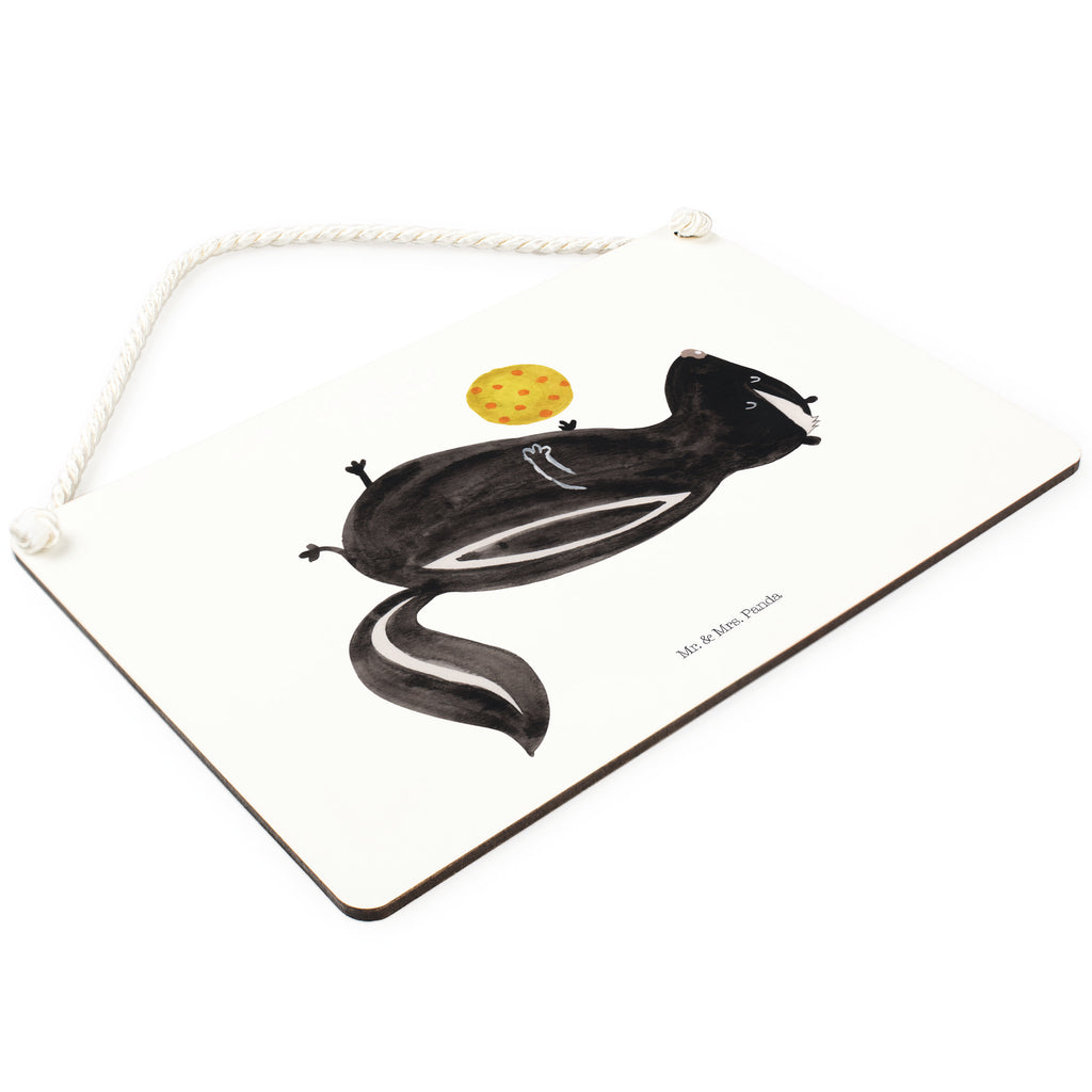 Deko Schild Stinktier Ball Stinktier, Skunk, Wildtier, Raubtier, Stinker, Stinki, verspielt, Weisheit,  Schild, Türschild, Holzschild, Wandschild, Wanddeko  Stinktier, Skunk