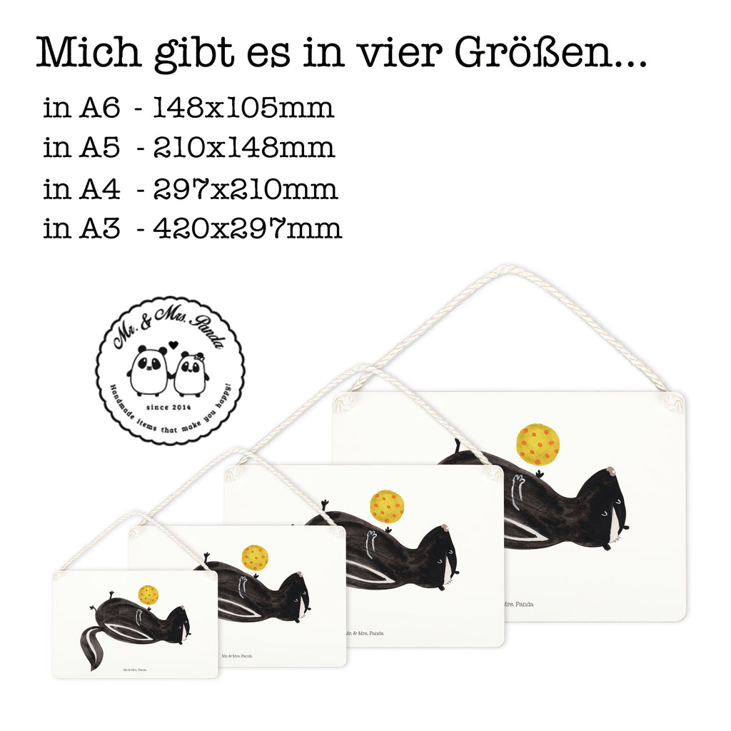 Deko Schild Stinktier Ball Stinktier, Skunk, Wildtier, Raubtier, Stinker, Stinki, verspielt, Weisheit,  Schild, Türschild, Holzschild, Wandschild, Wanddeko  Stinktier, Skunk