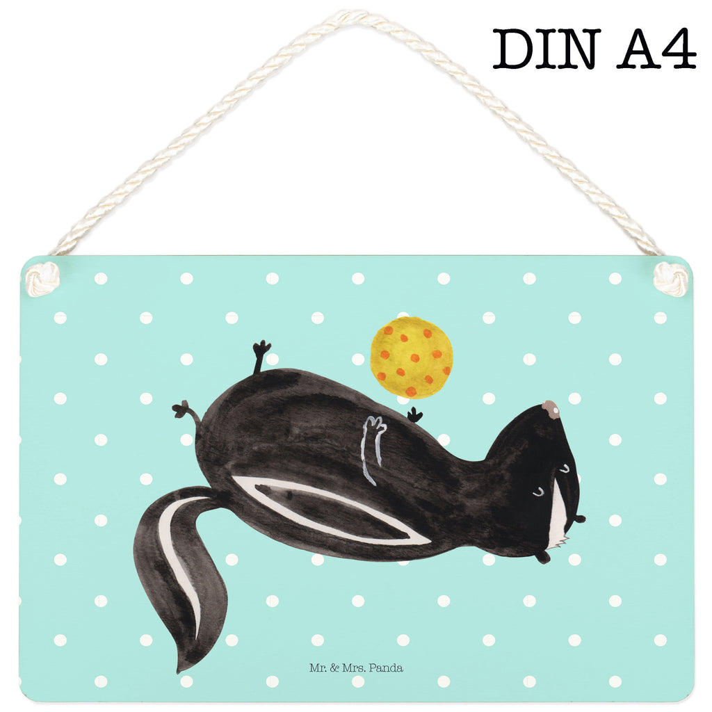 Deko Schild Stinktier Ball Stinktier, Skunk, Wildtier, Raubtier, Stinker, Stinki, verspielt, Weisheit,  Schild, Türschild, Holzschild, Wandschild, Wanddeko  Stinktier, Skunk