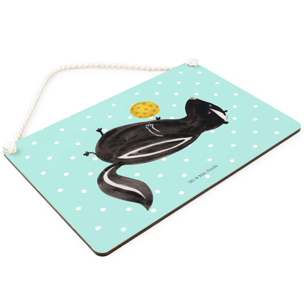 Deko Schild Stinktier Ball Stinktier, Skunk, Wildtier, Raubtier, Stinker, Stinki, verspielt, Weisheit,  Schild, Türschild, Holzschild, Wandschild, Wanddeko  Stinktier, Skunk