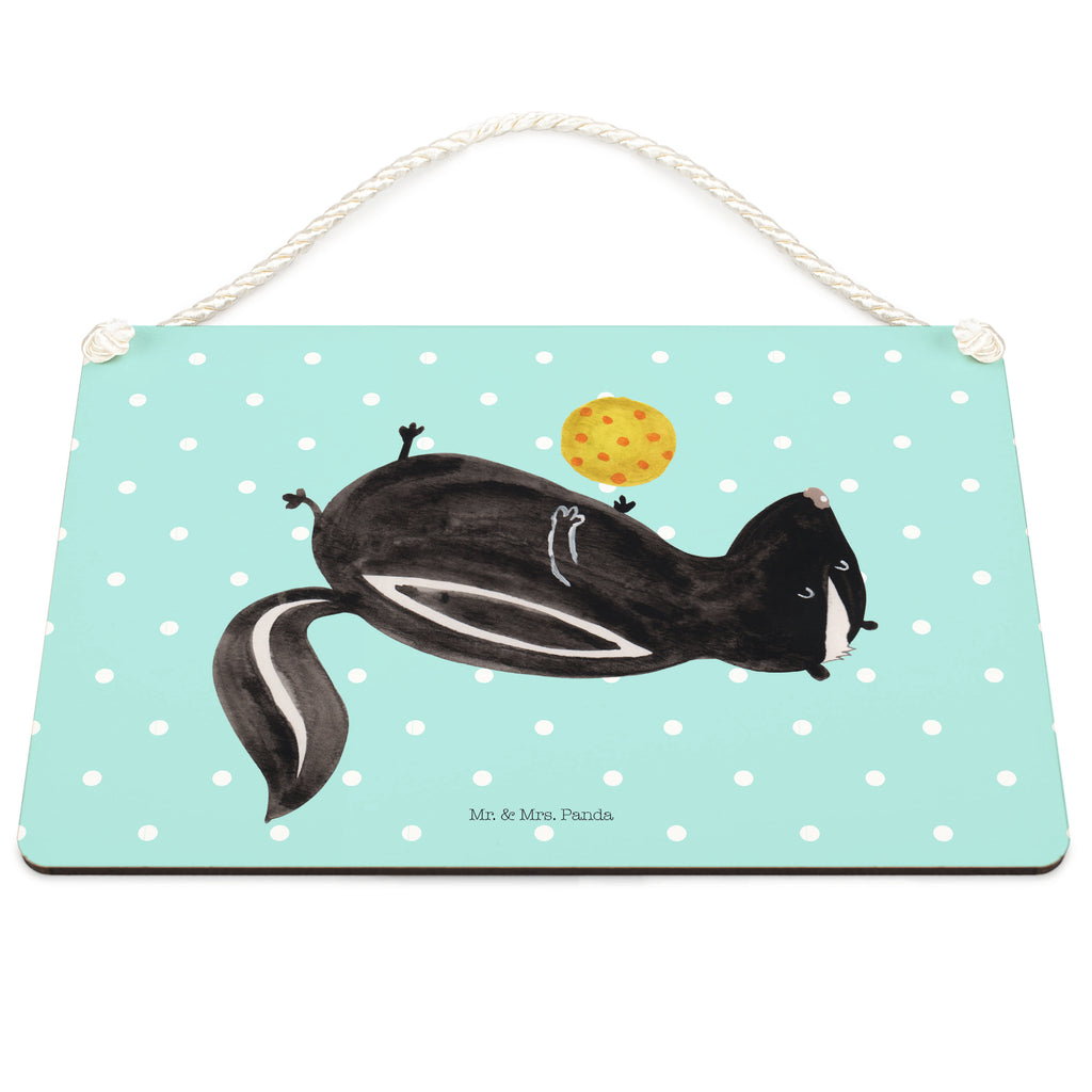 Deko Schild Stinktier Ball Stinktier, Skunk, Wildtier, Raubtier, Stinker, Stinki, verspielt, Weisheit,  Schild, Türschild, Holzschild, Wandschild, Wanddeko  Stinktier, Skunk