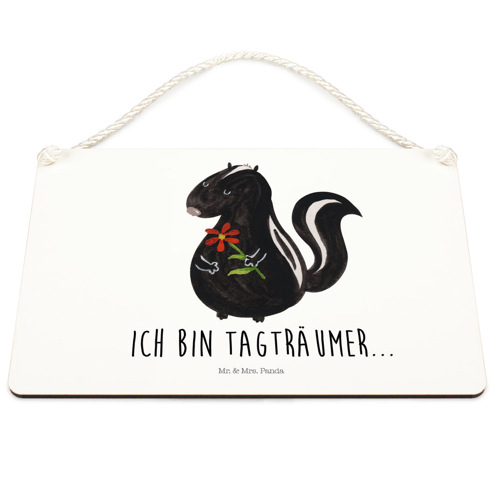 Deko Schild Stinktier Blume Stinktier, Skunk, Wildtier, Raubtier, Stinker, Stinki, Tagträumer, verträumt, Dreams, Träume Schild, Türschild, Holzschild, Wandschild, Wanddeko  Stinktier, Skunk