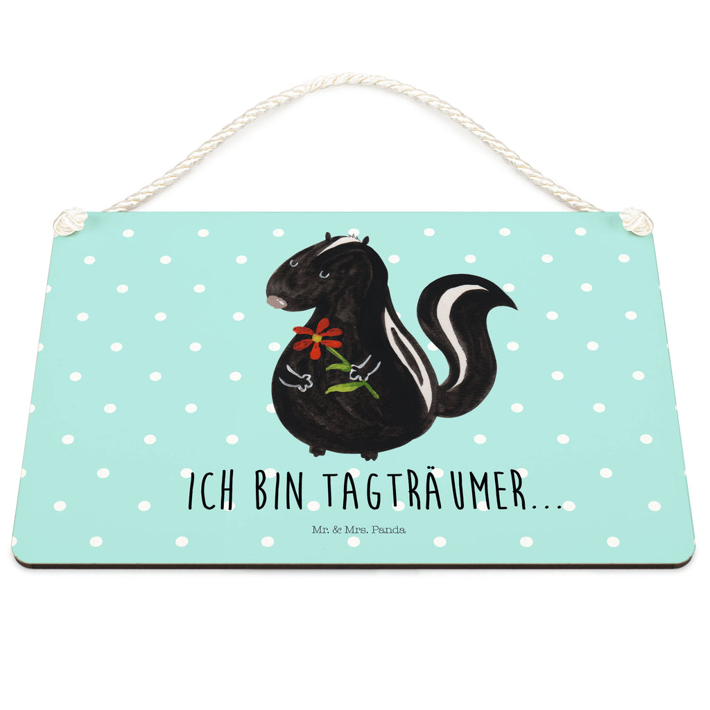 Deko Schild Stinktier Blume Stinktier, Skunk, Wildtier, Raubtier, Stinker, Stinki, Tagträumer, verträumt, Dreams, Träume Schild, Türschild, Holzschild, Wandschild, Wanddeko  Stinktier, Skunk