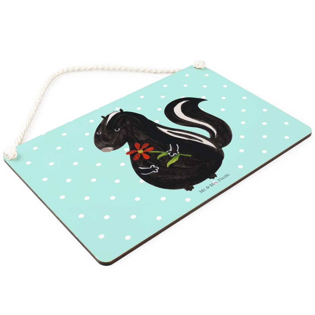 Deko Schild Stinktier Blume Stinktier, Skunk, Wildtier, Raubtier, Stinker, Stinki, Tagträumer, verträumt, Dreams, Träume Schild, Türschild, Holzschild, Wandschild, Wanddeko  Stinktier, Skunk