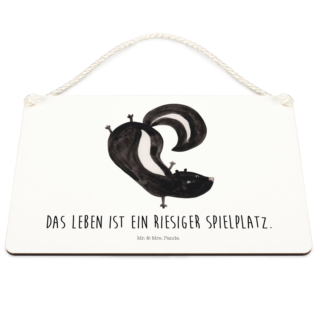 Dekoschild Stinktier Handstand Stinktier, Skunk, Wildtier, Raubtier, Stinker, Stinki, Spielplatz, verpielt, Kind,  Schild, Türschild, Holzschild, Wandschild, Wanddeko  Stinktier, Skunk