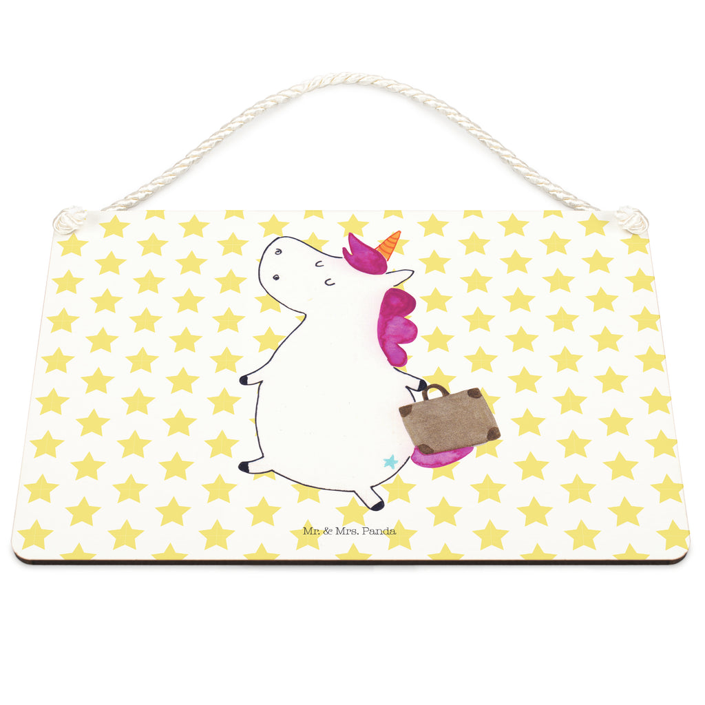 Deko Schild Einhorn Koffer Einhorn, unicorn, Einhörner, Koffer, Verreisen, Reise, Gepäck, Abenteuer, Erwachsen, Kind, albern, Spaß, lustig, witzig,  Schild, Türschild, Holzschild, Wandschild, Wanddeko  Einhorn, Einhörner, Einhorn Deko, Pegasus, Unicorn