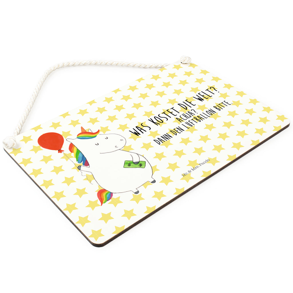 Deko Schild Einhorn Luftballon Einhorn, Einhörner, Unicorn, Luftballon, Geld, Lebenslust, Freude, Geschenk, Freundin	 Schild, Türschild, Holzschild, Wandschild, Wanddeko  Einhorn, Einhörner, Einhorn Deko, Pegasus, Unicorn