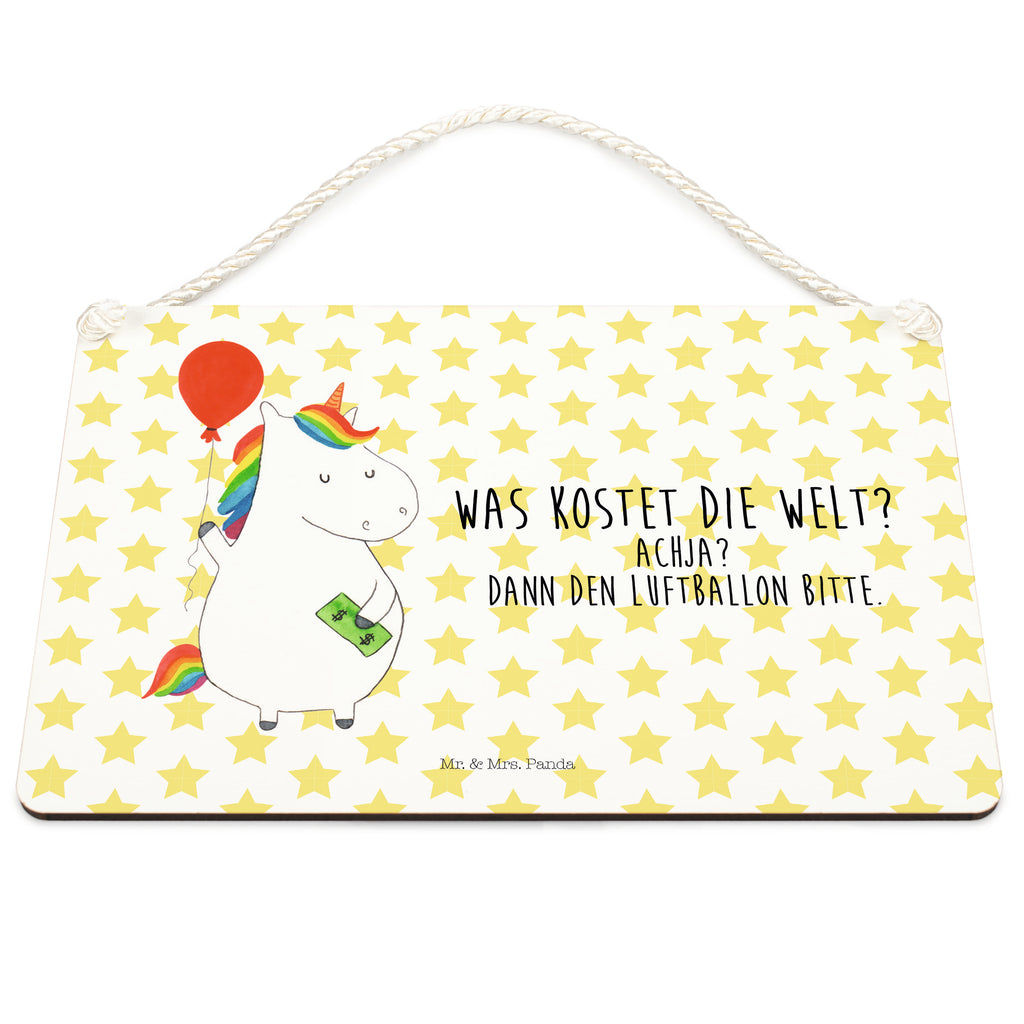 Deko Schild Einhorn Luftballon Einhorn, Einhörner, Unicorn, Luftballon, Geld, Lebenslust, Freude, Geschenk, Freundin	 Schild, Türschild, Holzschild, Wandschild, Wanddeko  Einhorn, Einhörner, Einhorn Deko, Pegasus, Unicorn