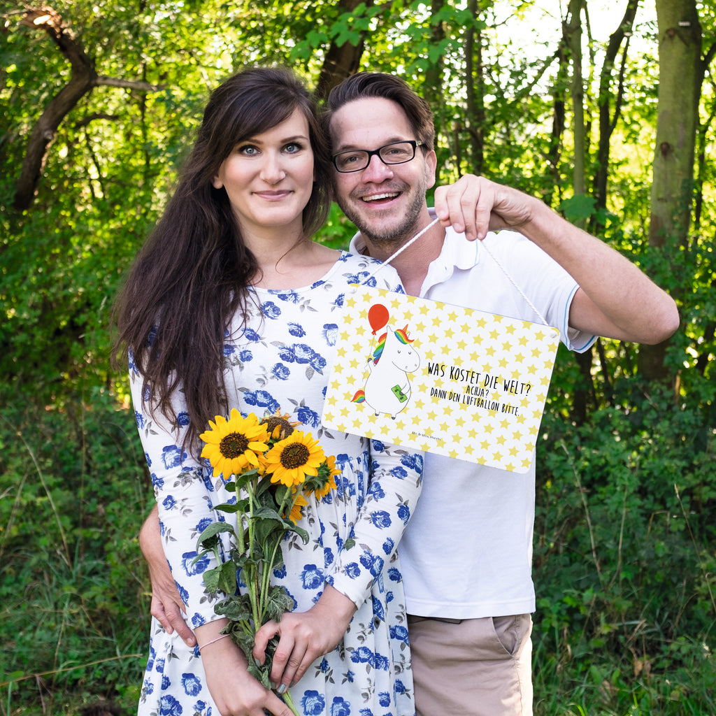 Deko Schild Einhorn Luftballon Einhorn, Einhörner, Unicorn, Luftballon, Geld, Lebenslust, Freude, Geschenk, Freundin	 Schild, Türschild, Holzschild, Wandschild, Wanddeko  Einhorn, Einhörner, Einhorn Deko, Pegasus, Unicorn