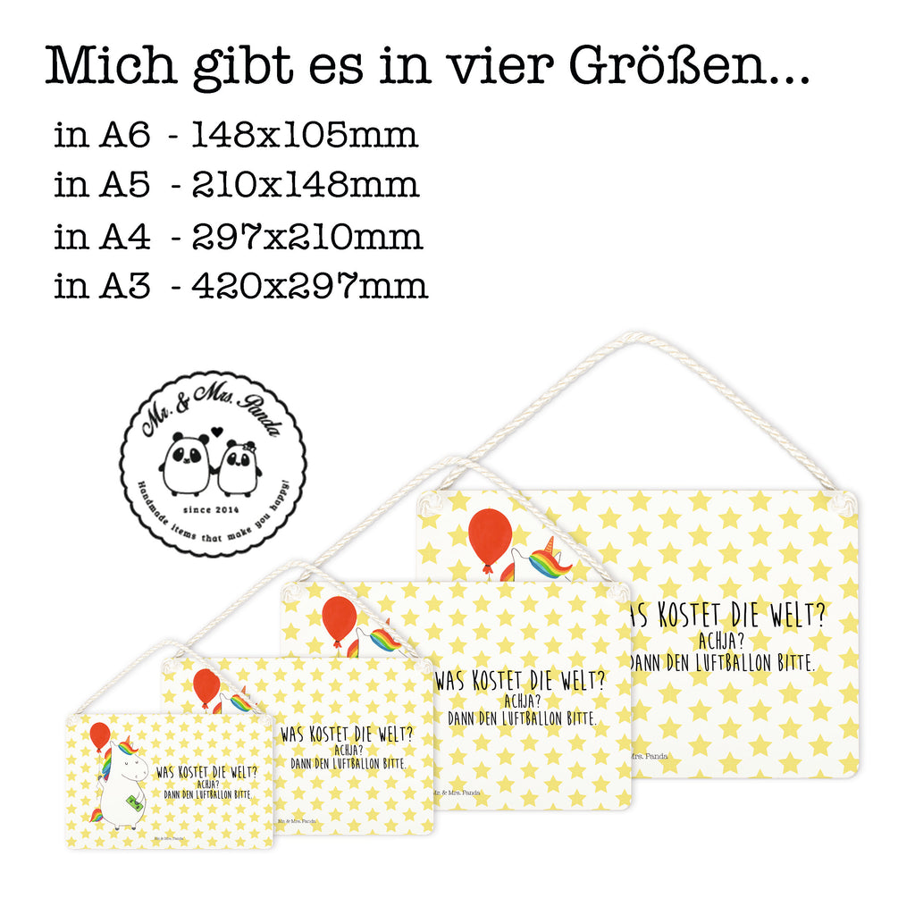 Deko Schild Einhorn Luftballon Einhorn, Einhörner, Unicorn, Luftballon, Geld, Lebenslust, Freude, Geschenk, Freundin	 Schild, Türschild, Holzschild, Wandschild, Wanddeko  Einhorn, Einhörner, Einhorn Deko, Pegasus, Unicorn