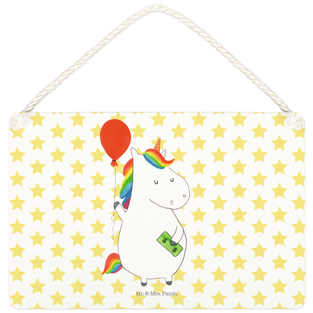 Deko Schild Einhorn Luftballon Einhorn, Einhörner, Unicorn, Luftballon, Geld, Lebenslust, Freude, Geschenk, Freundin	 Schild, Türschild, Holzschild, Wandschild, Wanddeko  Einhorn, Einhörner, Einhorn Deko, Pegasus, Unicorn