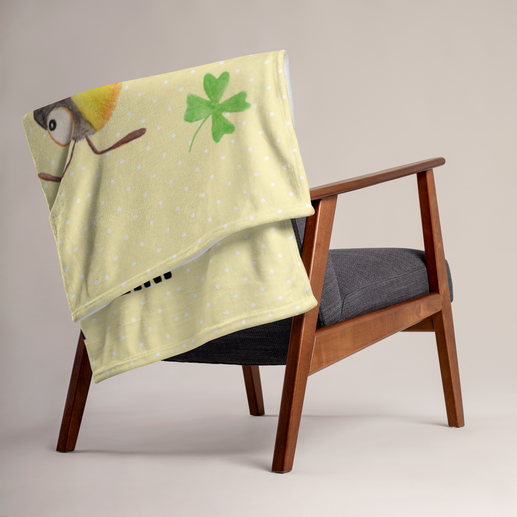 Babydecke Hummeln mit Kleeblatt Hummel, Biene, Spruch positiv, Biene Deko, Spruch schön, glücklich sein, glücklich werden, Spruch fröhlich Babydecke, Babygeschenk, Geschenk Geburt, Babyecke Kuscheldecke, Krabbeldecke  süße Tiermotive, gute Laune, lustige Sprüche, Tiere