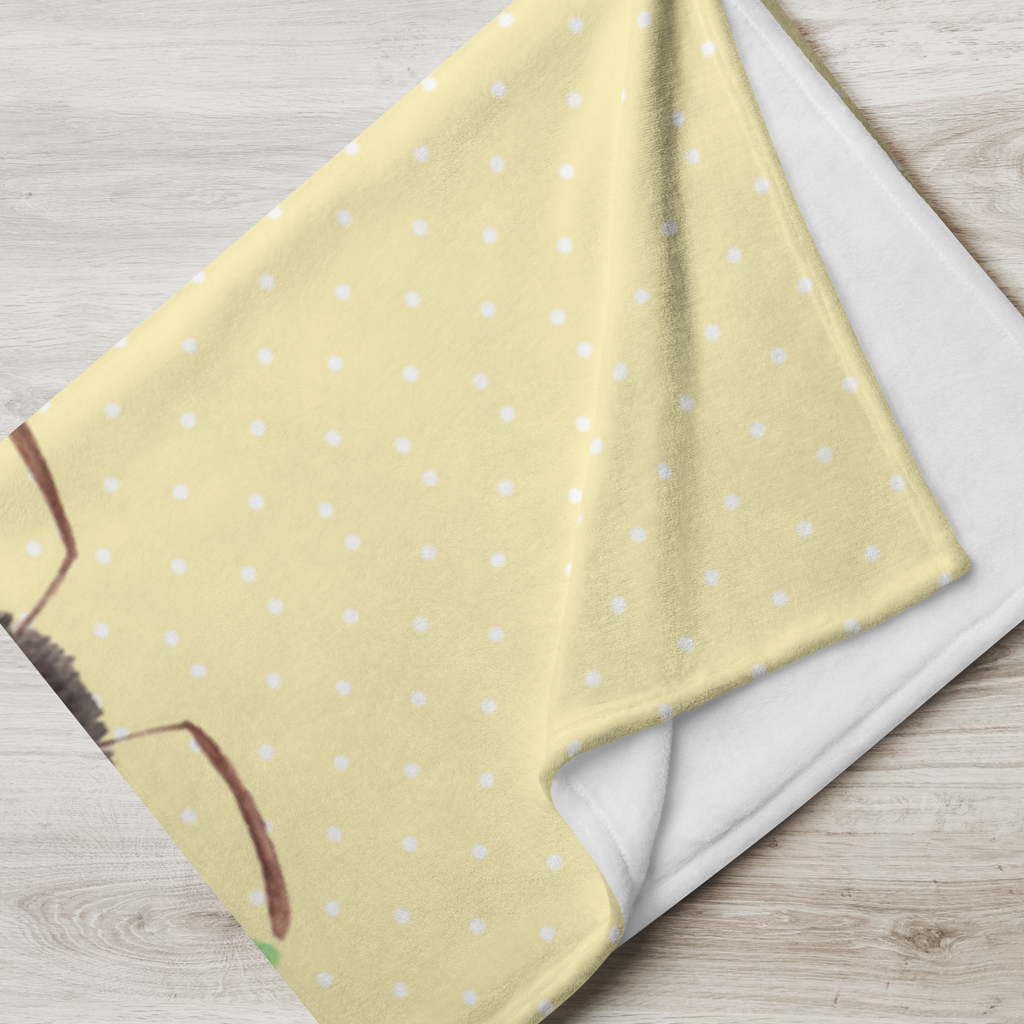 Babydecke Hummeln mit Kleeblatt Hummel, Biene, Spruch positiv, Biene Deko, Spruch schön, glücklich sein, glücklich werden, Spruch fröhlich Babydecke, Babygeschenk, Geschenk Geburt, Babyecke Kuscheldecke, Krabbeldecke  süße Tiermotive, gute Laune, lustige Sprüche, Tiere