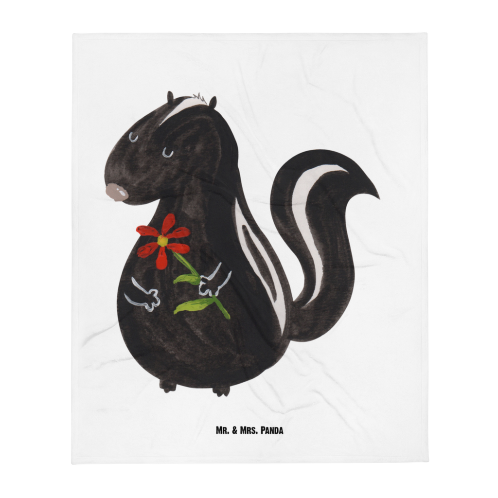 Babydecke Stinktier Blume Stinktier, Skunk, Wildtier, Raubtier, Stinker, Stinki, Tagträumer, verträumt, Dreams, Träume Babydecke, Babygeschenk, Geschenk Geburt, Babyecke Kuscheldecke, Krabbeldecke  Stinktier, Skunk