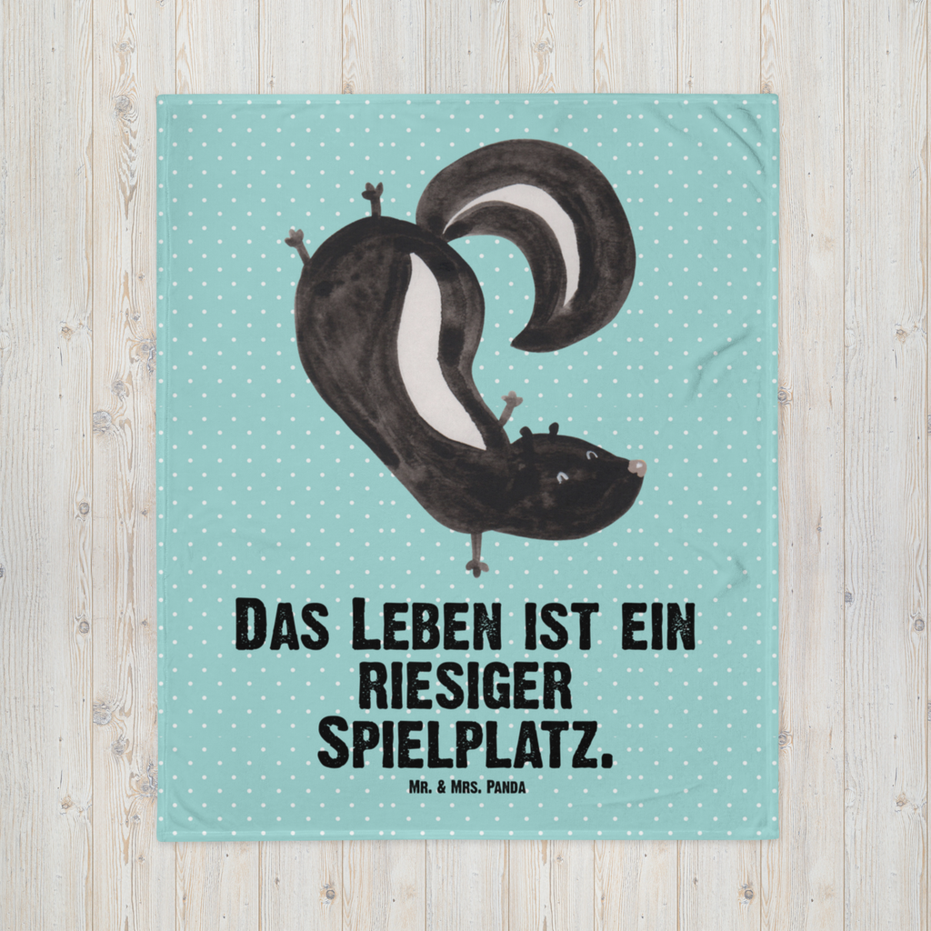 Babydecke Stinktier Handstand Stinktier, Skunk, Wildtier, Raubtier, Stinker, Stinki, Spielplatz, verpielt, Kind,  Babydecke, Babygeschenk, Geschenk Geburt, Babyecke Kuscheldecke, Krabbeldecke  Stinktier, Skunk