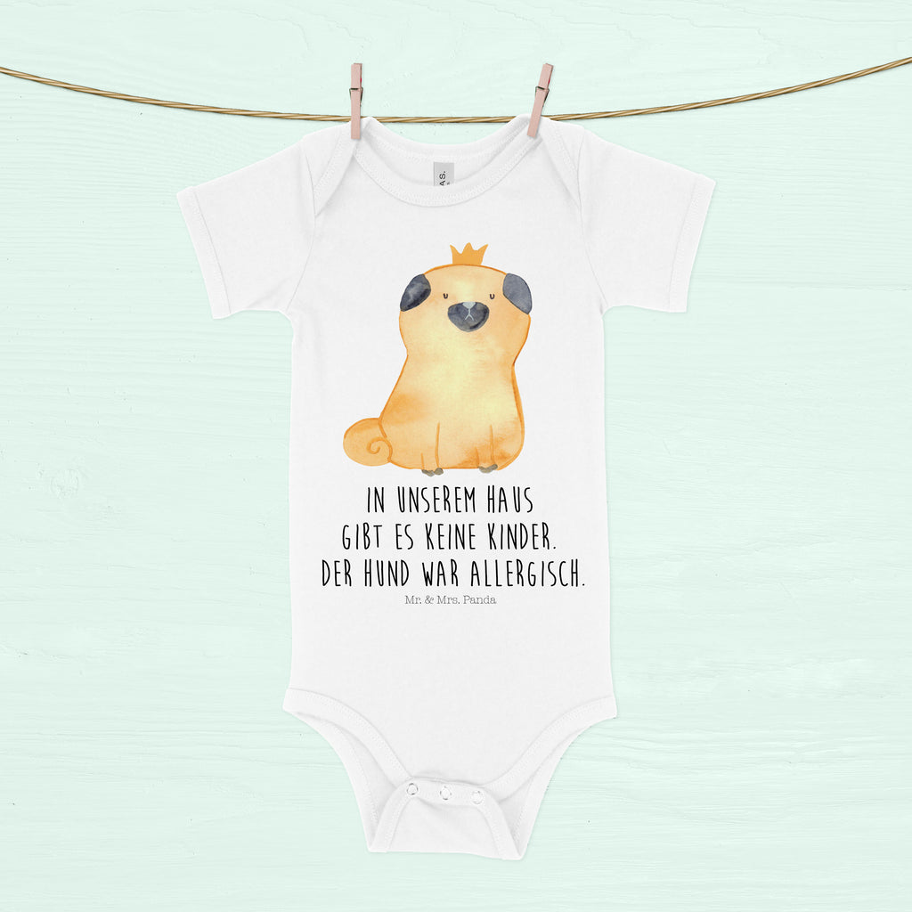 Organic Baby Body Mops Krone Babykleidung, Babystrampler, Strampler, Wickelbody, Baby Erstausstattung, Junge, Mädchen, Hund, Hundemotiv, Haustier, Hunderasse, Tierliebhaber, Hundebesitzer, Sprüche, Mops, allergisch, kinderlos, Hausregel, Hundebesitzer. Spruch, lustig