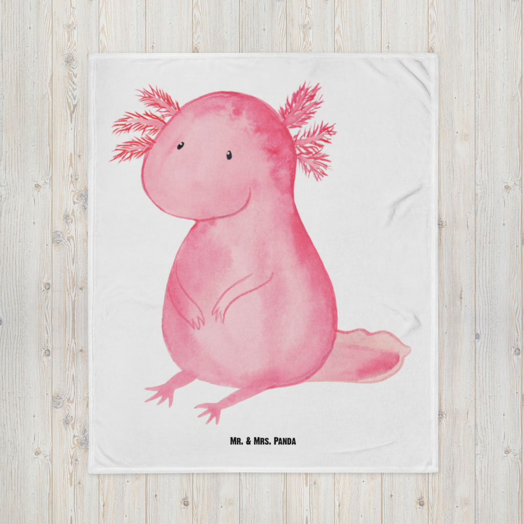 Babydecke Axolotl Axolotl, Axolot, vergnügt, fröhlich, zufrieden, Lebensstil, Weisheit, Lebensweisheit, Liebe, Freundin Babydecke, Babygeschenk, Geschenk Geburt, Babyecke Kuscheldecke, Krabbeldecke  Axolotl, Molch