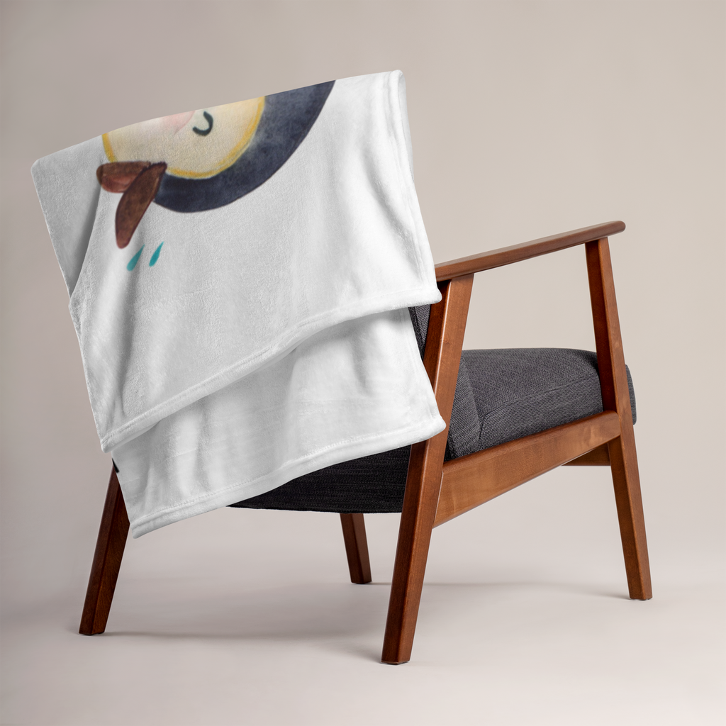 Babydecke Pinguin lachend Pinguin, Pinguine, lustiger Spruch, Optimismus, Fröhlich, Lachen, Humor, Fröhlichkeit Babydecke, Babygeschenk, Geschenk Geburt, Babyecke Kuscheldecke, Krabbeldecke  Pinguin