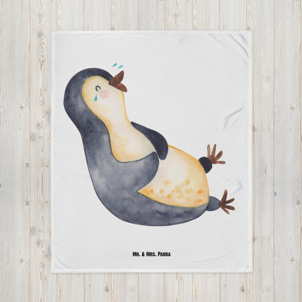 Babydecke Pinguin lachend Pinguin, Pinguine, lustiger Spruch, Optimismus, Fröhlich, Lachen, Humor, Fröhlichkeit Babydecke, Babygeschenk, Geschenk Geburt, Babyecke Kuscheldecke, Krabbeldecke  Pinguin